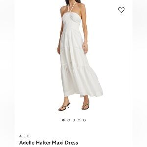 A.L.C. White Halter Tiered Maxi Dress